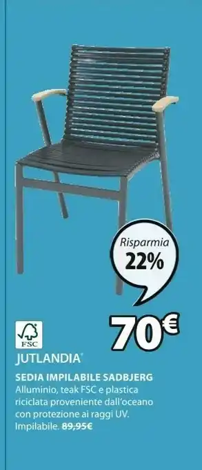 Jutlandia Sedia Impilabile Sadbjerg