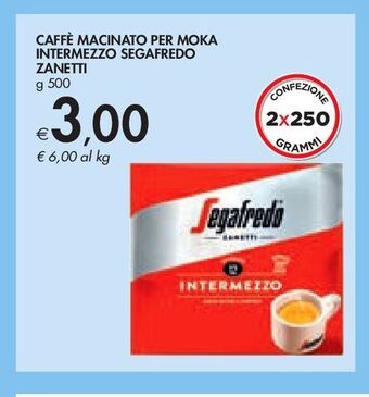 Bennet Caffè macinato per moka intermezzo segafredo zanetti offerta