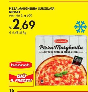 Bennet Pizza margherita surgelata bennet offerta