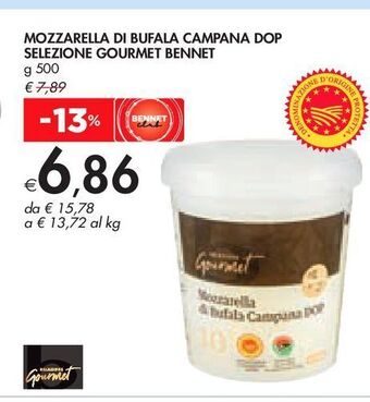 Bennet Mozzarella di bufala campana dop selezione gourmet bennet offerta