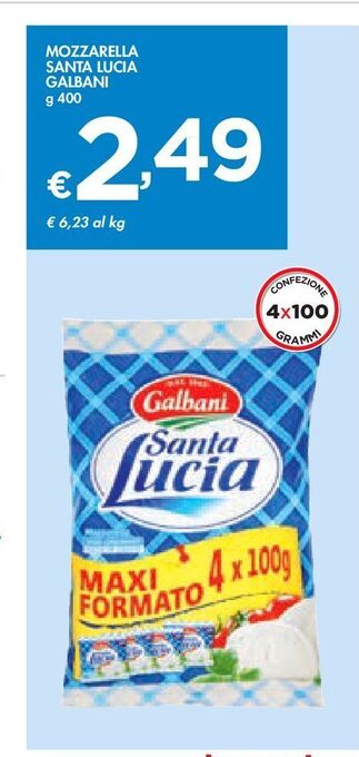 Bennet Mozzarella santa lucia galbani offerta