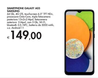 Bennet Smartphone galaxy a03 samsung offerta