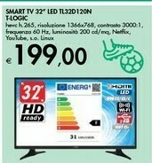 Bennet T-Logic Smart TV 32 LED TL32D120N offerta