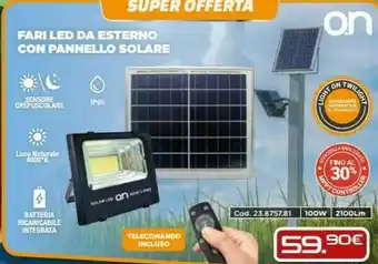 Gbc O.N Fari Led Da Esterno Con Pannello Solare offerta