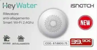 Gbc Isnatch Hey Water Rilevatore Anti-allagamento Smart Wi-fi 2,4ghz offerta