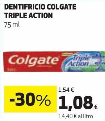 Coop Dentifricio colgate triple action offerta