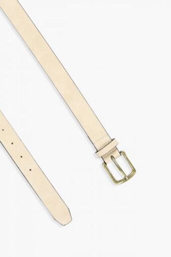 Cintura basic effetto pelle beige