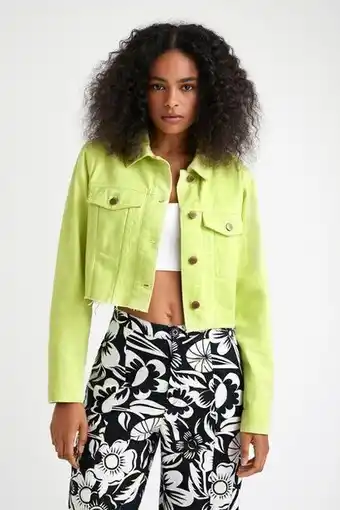 Desigual Saldi giacca straight cropped denim offerta