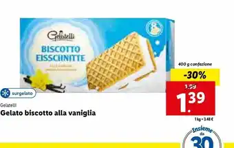 Lidl Gelati biscotto alla vaniglia 400g offerta