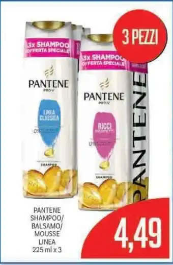 Supermercati Piccolo Pantene Shampoo/Balsamo/Mousse Linea 225ml x 3 offerta