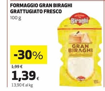 Coop Formaggio gran biraghi grattugiato fresco offerta