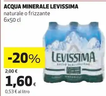 Ipercoop Acqua minerale levissima naturale o frizzante offerta