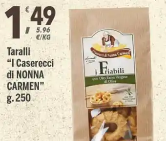 Supermercati Dok I Caserecci di Nonna Carmen Taralli g.250 offerta
