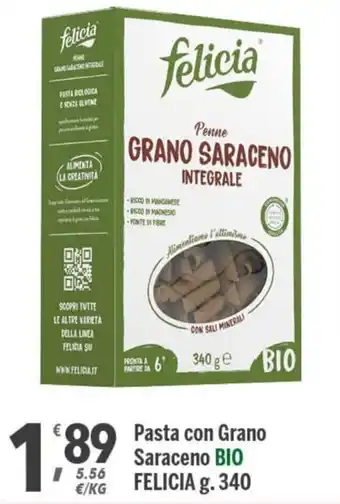 Supermercati Dok Felicia Pasta con Grano Saraceno Bio g.340 offerta