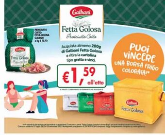 Supermercato Coal Prosciutto cotto fetta golosa galbani offerta