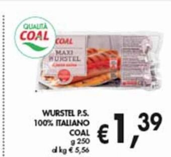 Supermercato Coal Wurstel p.s. 100% italiano coal offerta