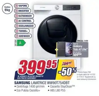 Samsung Lavatrice WW90T75DBT