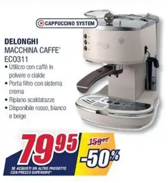 Trony DeLonghi Macchina Caffe' ECO311 offerta