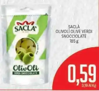 Sacla Olivoli Olive Verdi Snocciolate 185g