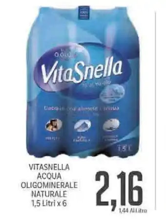Supermercati Piccolo Vitasnella Acqua Oligominerale Naturale 1,5Lx6 offerta