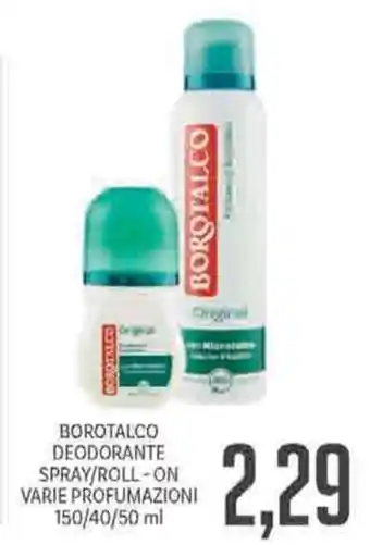 Supermercati Piccolo Borotalco Deodorante Spray/Roll On 150/40/50ml offerta