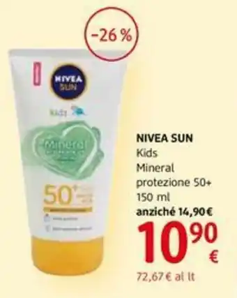 dm drogerie markt Nivea Sun Kids Mineral protezione 50+150ml offerta