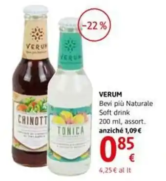 dm drogerie markt Verum Bevi piu Naturale Soft drink 200ml offerta