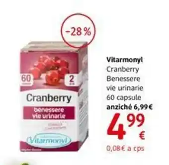 dm drogerie markt Vitarmonyl Cranberry Benessere vie urinarie offerta