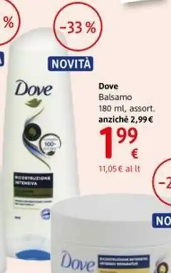 dm drogerie markt Dove Balsamo 180ml offerta