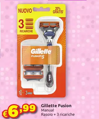 Saponi e profumi Gillette Fusion Manual Rasoio + 3 ricariche offerta