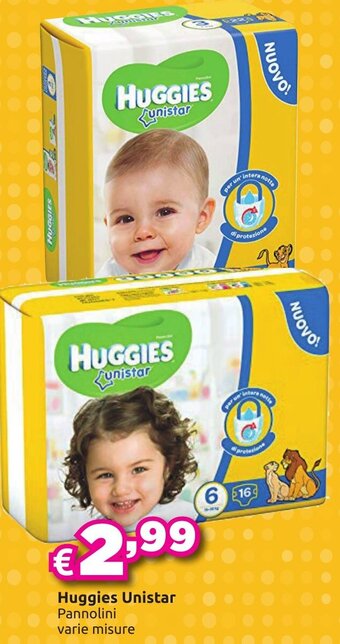 Saponi e profumi Huggies Unistar Pannolini varie misure offerta