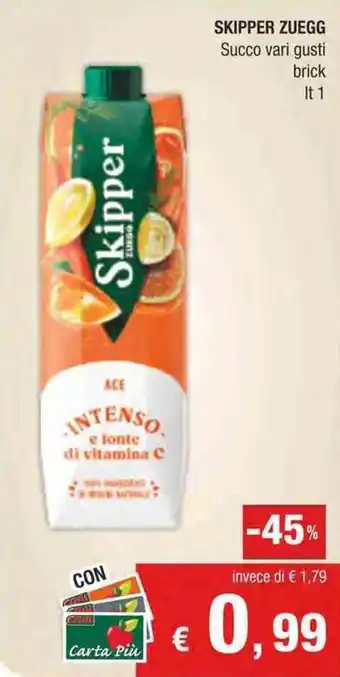Crai Skipper Zuegg Succo vari gusti brick lt 1 offerta