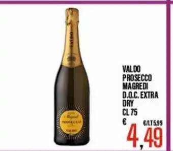 Supermercati EffePiù Valdo Prosecco Magredi D.O.C. Extra Dry 75 cl offerta