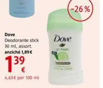 dm drogerie markt Dove Deodorante stick 30ml, assort offerta