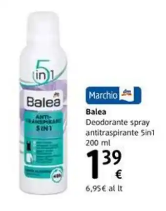 dm drogerie markt Balea Deodorante spray antitraspirante 5in1 200ml offerta