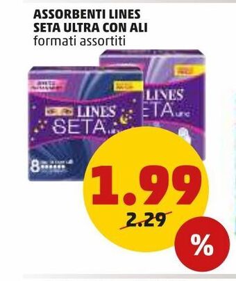 PENNY Assorbenti lines seta ultra con ali formati assortiti offerta