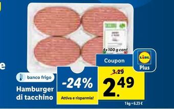 Lidl Hamburger di tacchino offerta