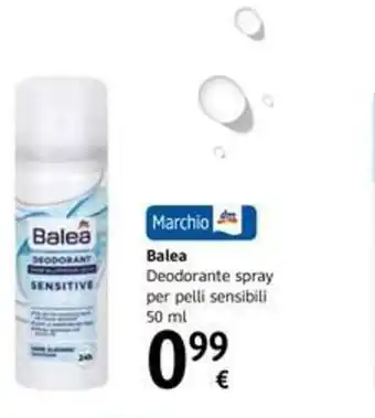 dm drogerie markt Balea Deodorante spray per pelli sensibili 50ml offerta