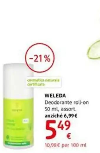 dm drogerie markt Weleda Deodorante roll-on 50ml offerta