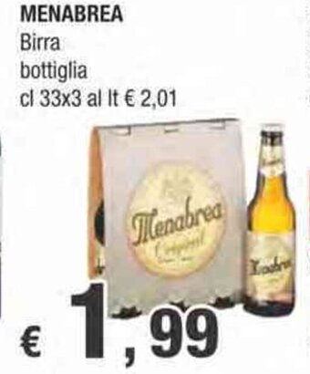 Crai Menabrea birra bottiglia cl 33x3 offerta