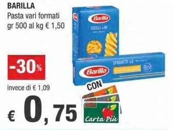 Crai Barilla Pasta vari formati gr 500 offerta