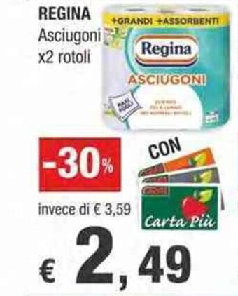Crai Regina Asciugoni x2 rotoli offerta