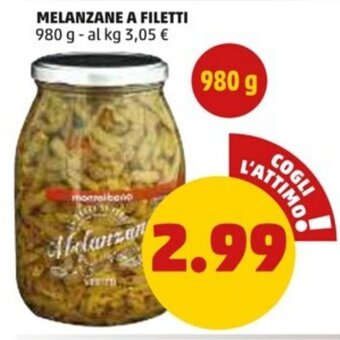 PENNY Melanzane a Filetti 980 g offerta