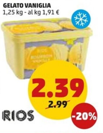 PENNY Rios Gelato Vaniglia 1,25 kg offerta