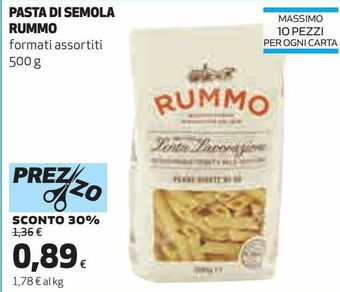 Coop Pasta di semola rummo offerta