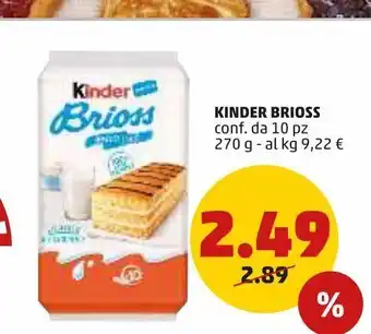 PENNY Kinder brioss conf. da 10pz offerta