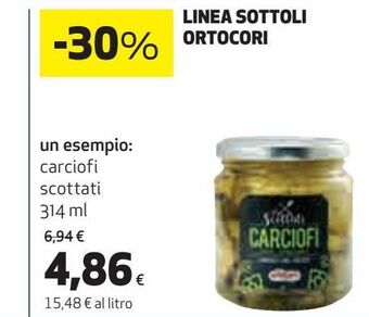 Coop Linea sottoli ortocori un esempio: carciofi scottati offerta