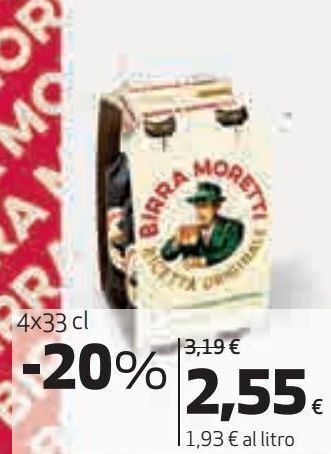 Coop Birra moretti offerta