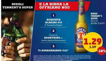 PENNY Birra tennent's super 35.5cl offerta