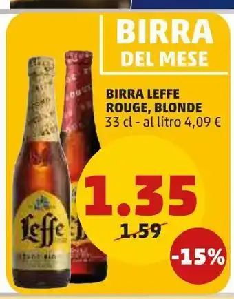 PENNY Birra leffe rouge, blonde 33cl offerta